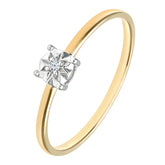 Round Diamond Pave Set Engagement Ring in UK Hallmarked 9ct Yellow Gold